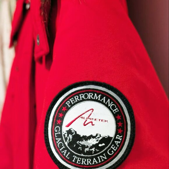 LIKE NEW (Repaired Inner Seam) Alpine Tek Womens Red Down Parka Winter Jacket XS - Picture 9 of 12